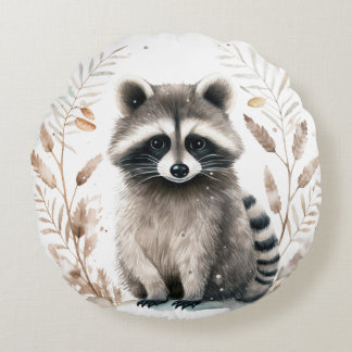 Raccoon  round pillow