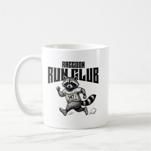 Raccoon Run Club Marathon Retro Trash Panda  Coffee Mug