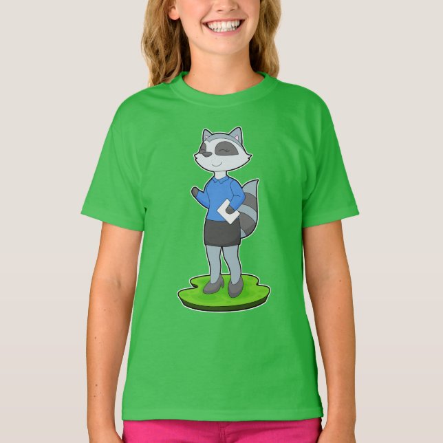 Raccoon Secretary Note T-Shirt (Front)