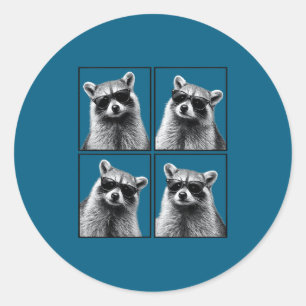 Raccoon Selfie Adorable Raccoon Selfies Classic Round Sticker
