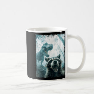 Raccoon Selfie With Tyrannosaurus T Rex Adventure  Coffee Mug