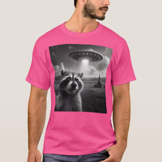 Raccoon Selfie With Ufo T-Shirt