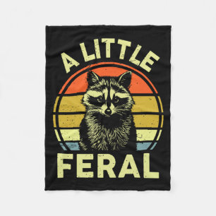 Raccoon-shirt A Little Feral Funny Raccoon Premium Fleece Blanket