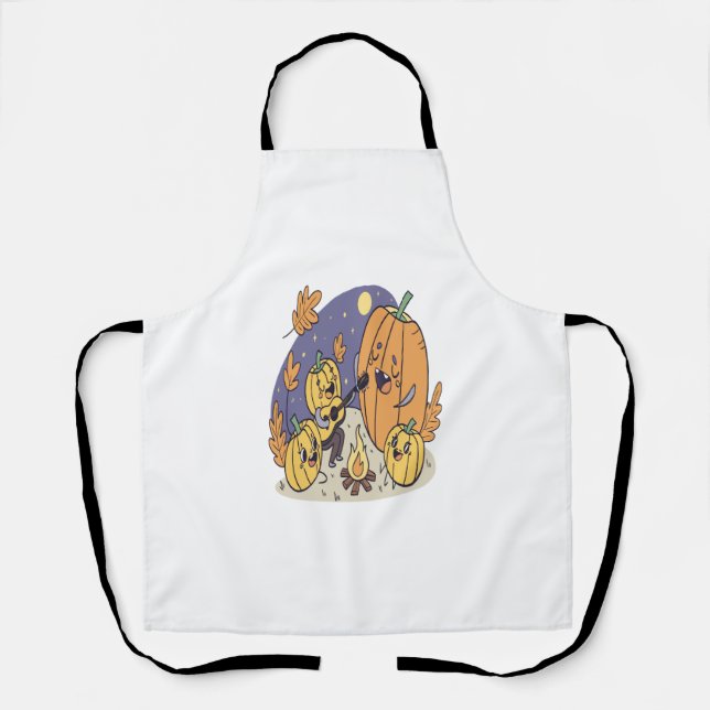 Raccoon Shirt Country Pumpkin Apron (Front)