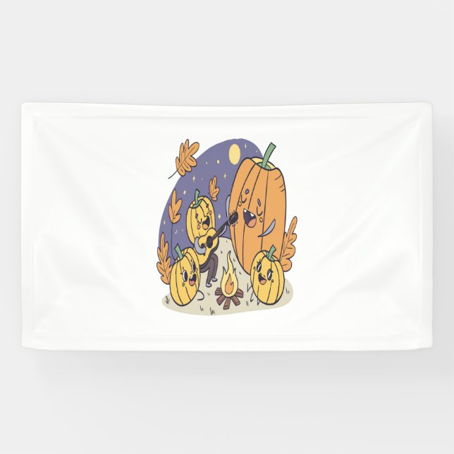 Raccoon Shirt Country Pumpkin Banner (Horizontal)