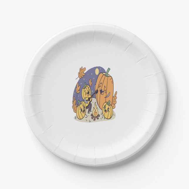 Raccoon Shirt Country Pumpkin Paper Plate (Front)