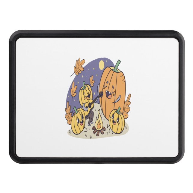 Raccoon Shirt Country Pumpkin Trailer Hitch Cover (Front)