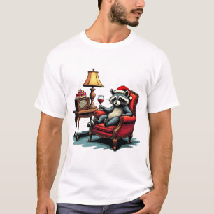 Raccoon Sitting in a Chair, Sipping Wine unique Gi T-Shirt