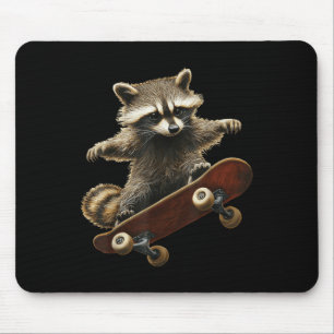 Raccoon Skateboard Skateboarding Funny Graphic  Mouse Pad