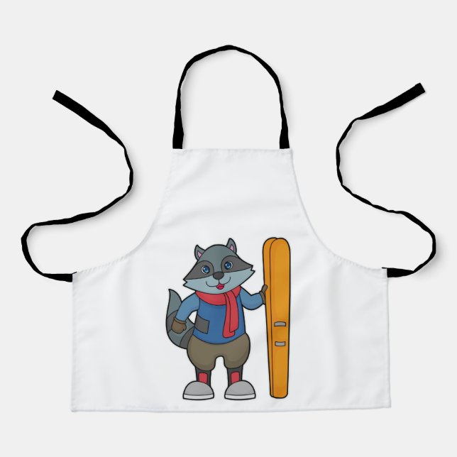 Raccoon Skier Ski Apron (Front)