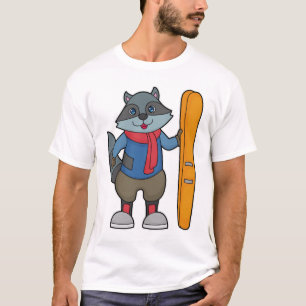 Raccoon Skier Ski T-Shirt