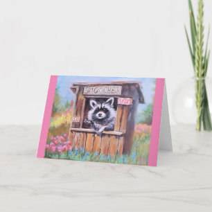 Raccoon SMOOCH booth blank greeting card