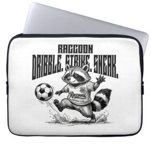 "Raccoon Soccer Star - Dribble Strike Sneak " Laptop Sleeve