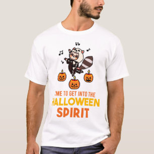 Raccoon Spirit Halloween Pumpkin Party T-Shirt