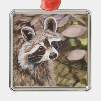 Raccoon  Square Ornament