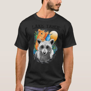 Raccoon Squirrel Woodpecker Natural Lake Tahoe T-Shirt