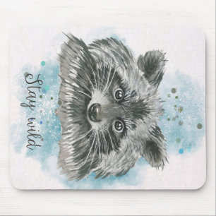 Raccoon Stay Wild   Gift For Kids Mouse Pad