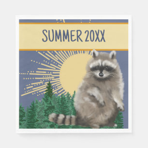 Raccoon Summer Paper Napkin