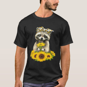 Raccoon Sunflower Raccoon T-Shirt