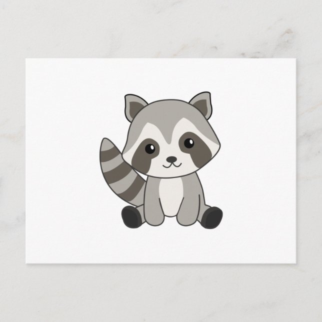 Raccoon Sweet Animals For Kids Funny Raccoons Postcard (Front)