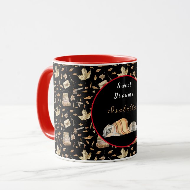 Raccoon Sweet Fall Customize Text and Colour Mug (Front Left)