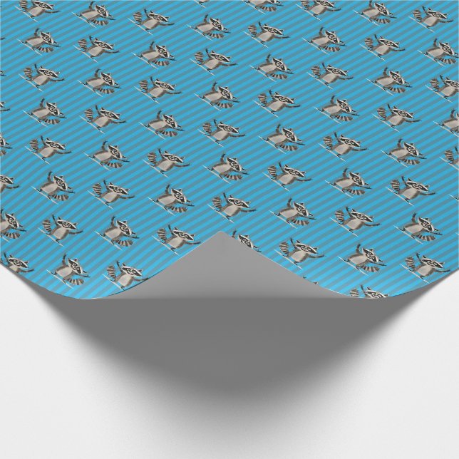 Raccoon themed denser pattern for craft or gift wrapping paper (Corner)