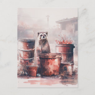 Raccoon Thrives In The Ruins Postcard