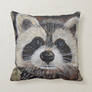 Raccoon Throw Pillow