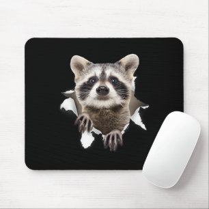 Raccoon Torn For Raccoon Lover, Raccoon Dad, Racco Mouse Pad