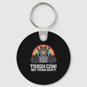 Raccoon Trash Can Not Cant Funny Street Cat Men Wo Keychain