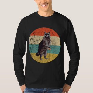 Raccoon Trash Food Garbage Retro Vintage Sunset Ra T-Shirt