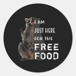 Raccoon Trash Panda Just Here For The Free Food Ba Classic Round Sticker