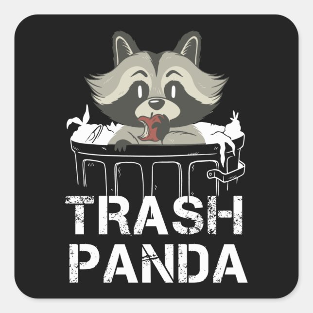Raccoon Trash Panda - Raccoon Gift Square Sticker (Front)