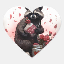 Raccoon trash poetry Valentines day