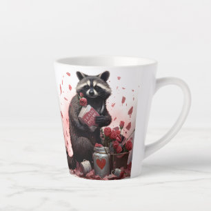 Raccoon trash poetry Valentines day Latte Mug