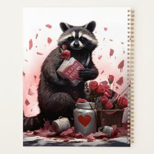 Raccoon trash poetry Valentines day Planner