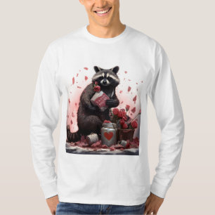 Raccoon trash poetry Valentines day T-Shirt