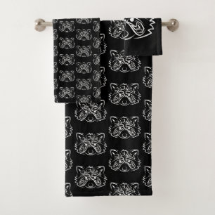 Raccoon tribal noir et blanc