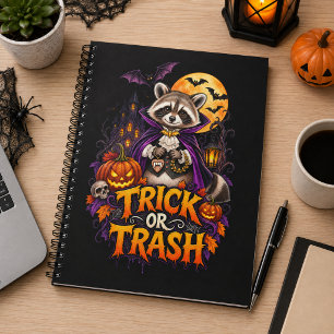 Raccoon Trick or Trash Vampire Halloween  Notebook