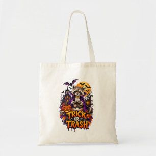 Raccoon Trick or Trash Vampire Halloween Tote Bag