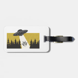 Raccoon UFO Luggage Tag