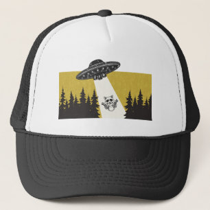 Raccoon UFO Trucker Hat