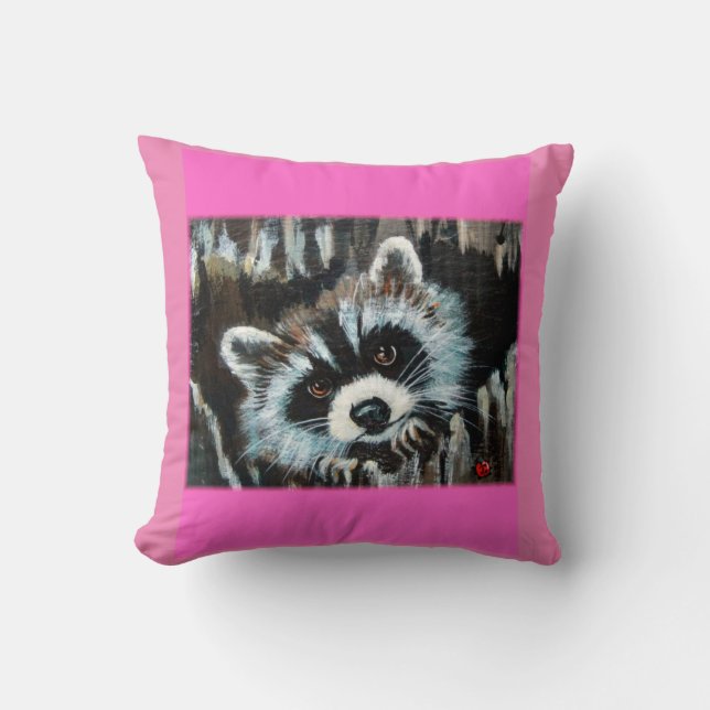 Raccoon Valentine Pillow (Front)