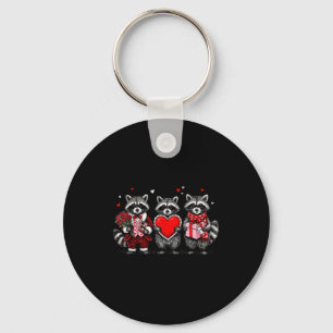 Raccoon Valentines Day Funny Feral Raccoon Love He Keychain