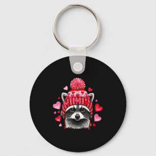 Raccoon Valentines Day Funny Feral Raccoon Love He Keychain