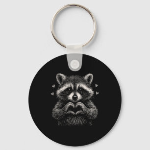 Raccoon Valentines Day Funny Feral Raccoon Love He Keychain