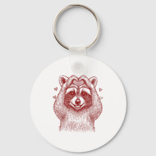 Raccoon Valentines Day Funny Feral Raccoon Love He Keychain