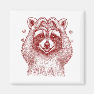 Raccoon Valentines Day Funny Feral Raccoon Love He Magnet