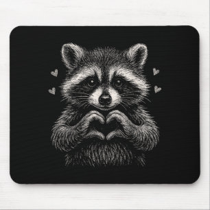Raccoon Valentines Day Funny Feral Raccoon Love He Mouse Pad
