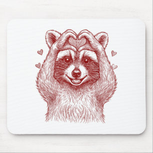 Raccoon Valentines Day Funny Feral Raccoon Love He Mouse Pad